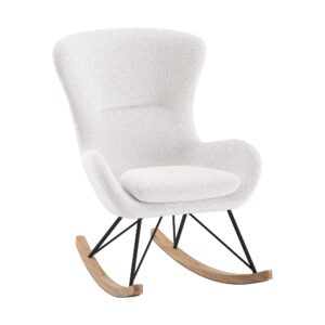 wohnli-moebel-suche-800001311861 Wohnli Möbelsuche - SCHAUKELSTUHL Katreena 76x110x101 Bouclé Creme/Schwarz/Natur