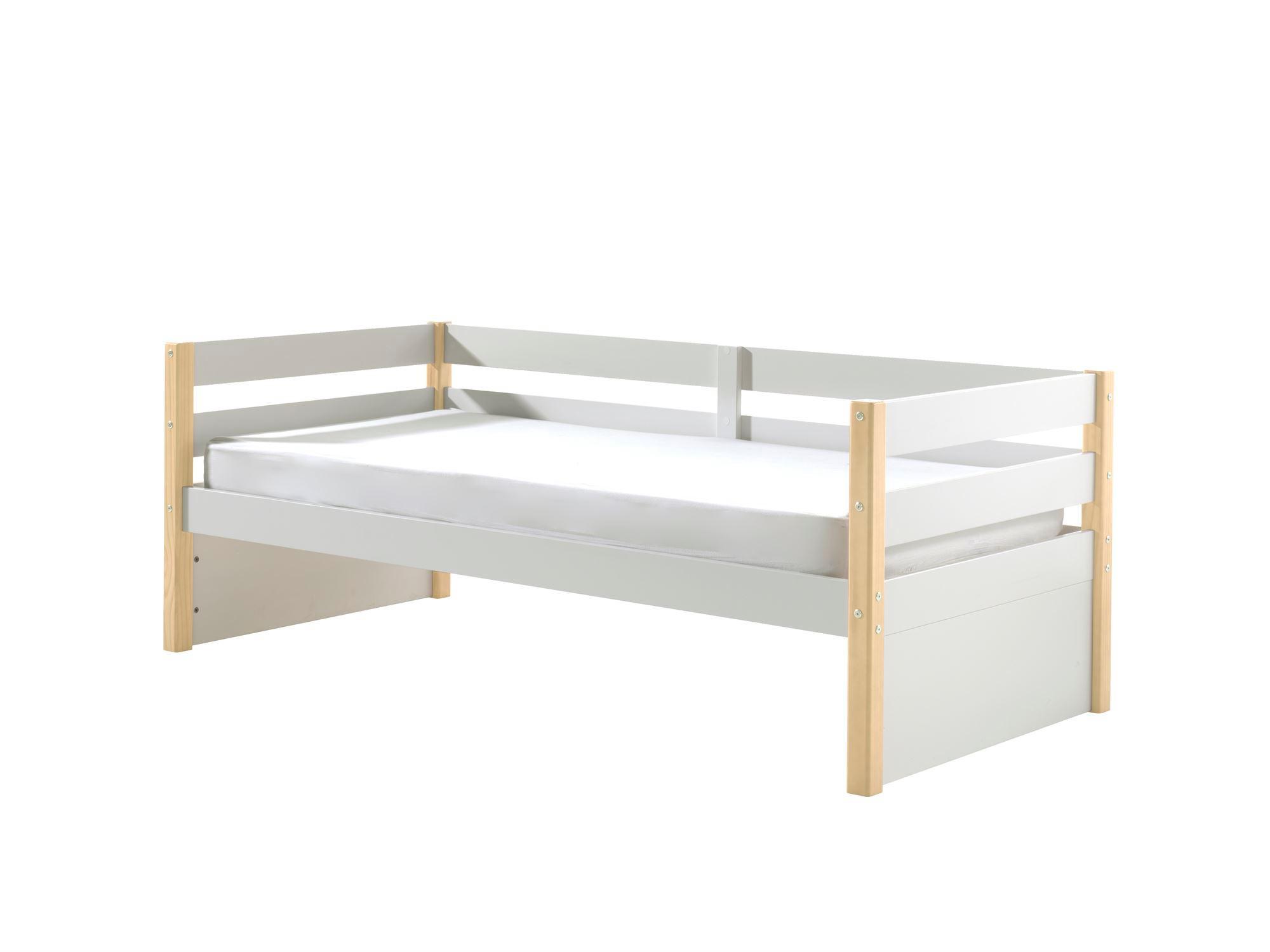 BETT Karissa 211x77x98 aus Massivholz+MDF in Weiß/natur Holz 58aufmkessel Möbel > Betten Braun