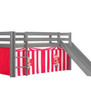 wohnli-moebel-suche-800001311932 Wohnli Möbelsuche - HOCHBETT mit Rutsche Karolina Massivholz Grau Textilset Zirkus