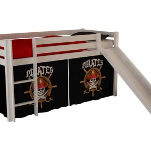 wohnli-moebel-suche-800001311993 Wohnli Möbelsuche - HOCHBETT mit Rutsche Karolina Massivholz Weiß Textilset Pirate