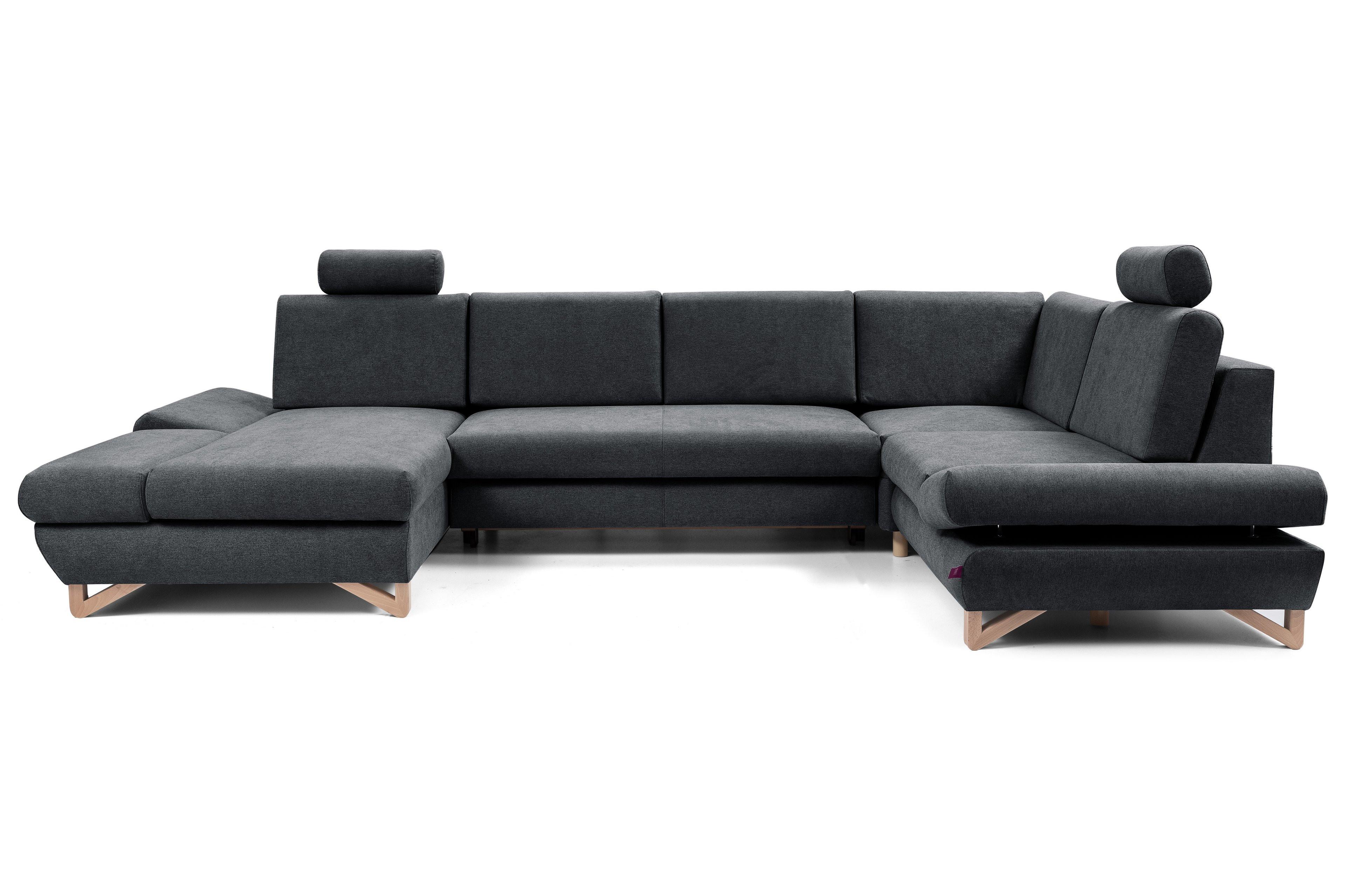 wohnli-moebel-suche-800001312080 Wohnli Möbelsuche - WOHNLANDSCHAFT CASA IV R-S Anthrazit Plüsch-Stoff mit Schlaffunktion