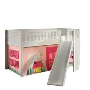 wohnli-moebel-suche-800001312093 Wohnli Möbelsuche - HOCHBETT mit Rutsche Karyl Massivholz Weiß Textilset Spring 1