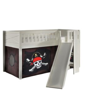 wohnli-moebel-suche-800001312101 Wohnli Möbelsuche - HOCHBETT mit Rutsche Karyl Holz Weiß Textilset Caribian Pirate