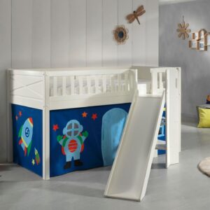 wohnli-moebel-suche-800001312105-1 HOCHBETT mit Rutsche Karyl Massivholz Weiß Textilset Astro 1 Holz 58aufmkessel Möbel > Betten > Hoch- und Etagenbetten > Hochbetten Weiß