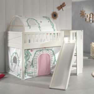 wohnli-moebel-suche-800001312111-1 HOCHBETT mit Rutsche Karyl Massivholz Weiß Textilset Birdy 2 Holz 58aufmkessel Möbel > Betten > Hoch- und Etagenbetten > Hochbetten Weiß