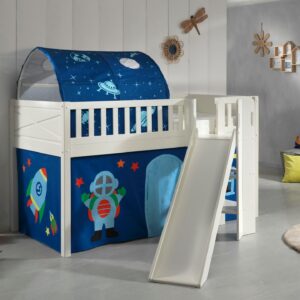 wohnli-moebel-suche-800001312113-1 HOCHBETT mit Rutsche Karyl Massivholz Weiß Textilset Astro 2 Holz 58aufmkessel Möbel > Betten > Hoch- und Etagenbetten > Hochbetten Weiß