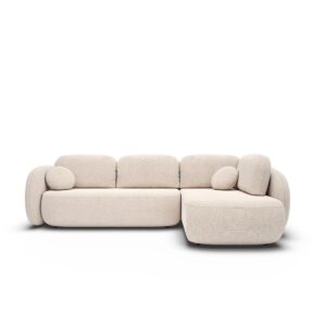 Wohnli Möbelsuche - ECKSOFA AMICO II L-S Beige Geflochtener Stoff mit Schlaffunktion