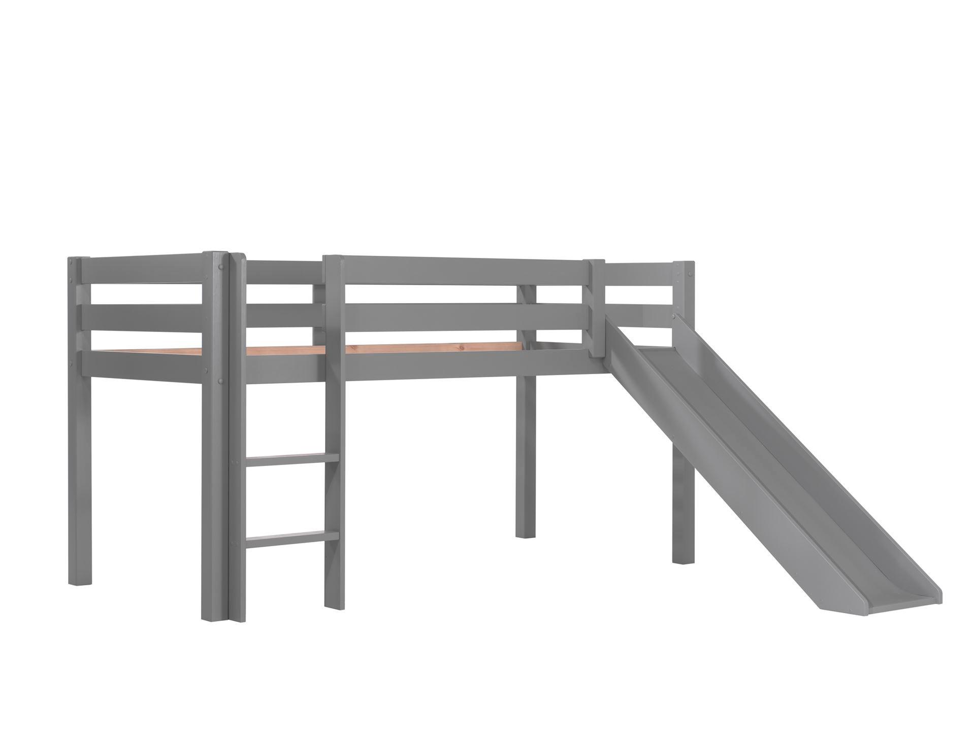 wohnli-moebel-suche-800001312225 Wohnli Möbelsuche - HOCHBETT mit Rutsche Karolina 210x114x218 aus Massivholz in grau
