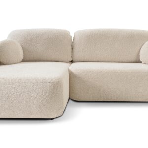 Wohnli Möbelsuche - ECKSOFA AMICO L-S Beige Boucle-Stoff mit Schlaffunktion
