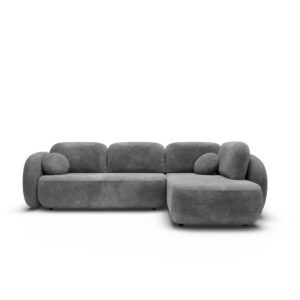 Wohnli Möbelsuche - ECKSOFA AMICO II R-S Grau Geflochtener Stoff mit Schlaffunktion