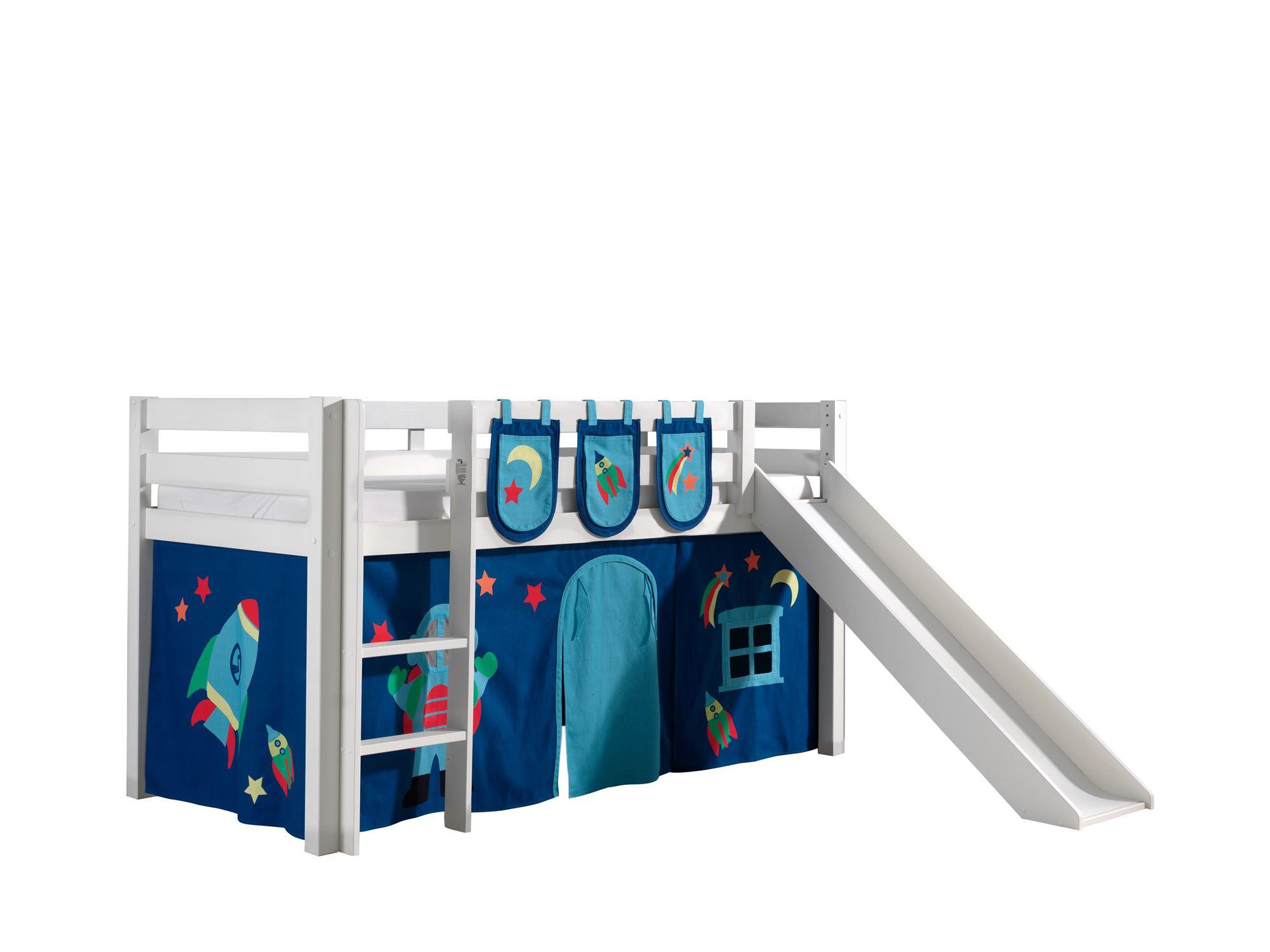 wohnli-moebel-suche-800001312352 Wohnli Möbelsuche - HOCHBETT mit Rutsche Karolina Massivholz Weiß Textilset Astro 3