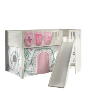 wohnli-moebel-suche-800001312371 Wohnli Möbelsuche - HOCHBETT mit Rutsche Karyl Massivholz Weiß Textilset Birdy 3