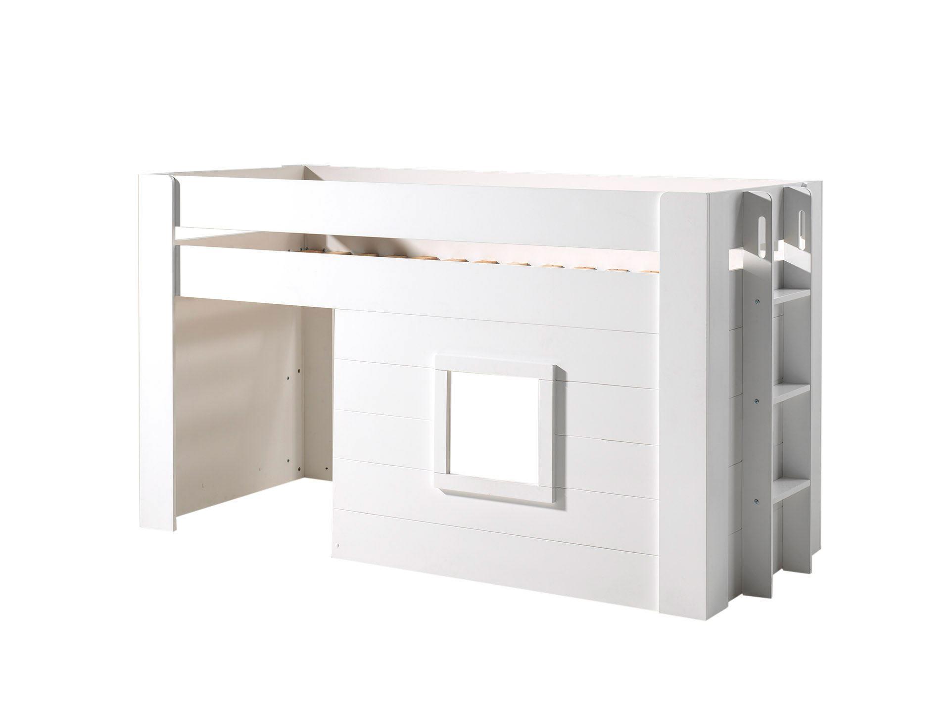 wohnli-moebel-suche-800001312378 Wohnli Möbelsuche - HOCHBETT mit Vorhang Karola 215x120x96 aus MDF in Weiß