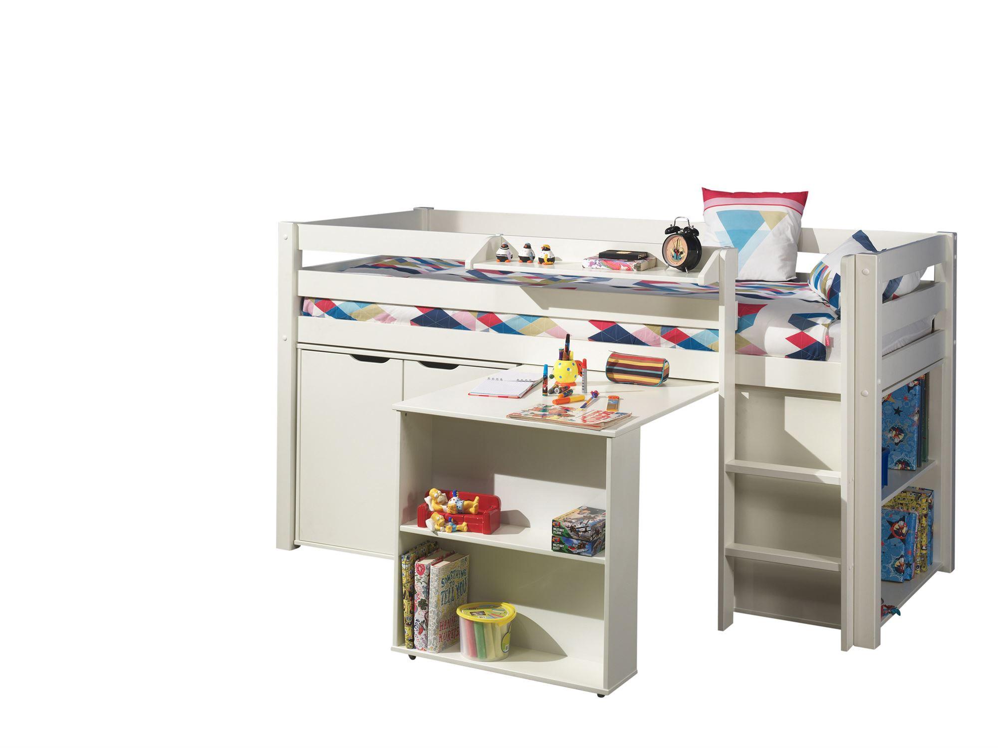 wohnli-moebel-suche-800001312384 Wohnli Möbelsuche - HOCHBETT Karolina 210x114x106 Massivholz+MDF Weiß Schrank