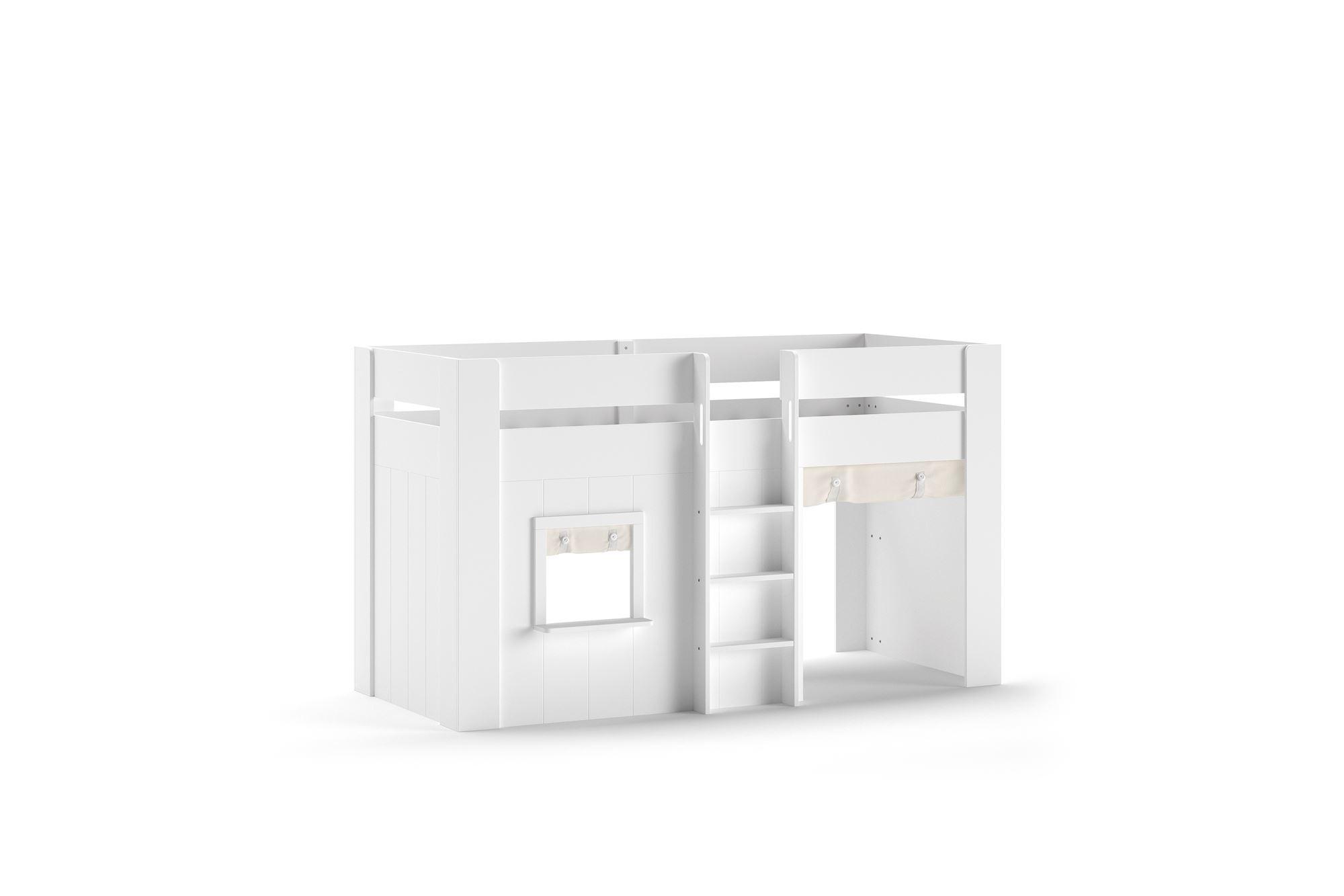 wohnli-moebel-suche-800001312388 Wohnli Möbelsuche - HOCHBETT Karrie 206x120x105 aus MDF in Weiß mit Stoffset