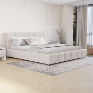 wohnli-moebel-suche-800001316056-1 POLSTERBETT Florenz creme 180x200 cm Holz Juskys Möbel > Betten > Polsterbetten Weiß