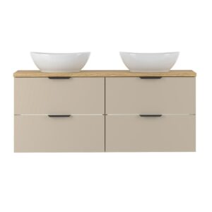 DOPPELWASCHTISCH 120.6cm Astrid Kaschmir und Holz Holzwerkstoff Petits-meubles Möbel > Schränke > Badezimmerschränke > Waschtische Beige