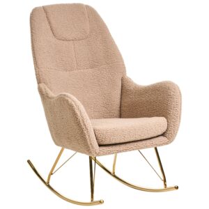 wohnli-moebel-suche-800001321074-1 SCHAUKELSESSEL Beige Gulsele Textil Beliani Möbel > Sessel > Relaxsessel Beige