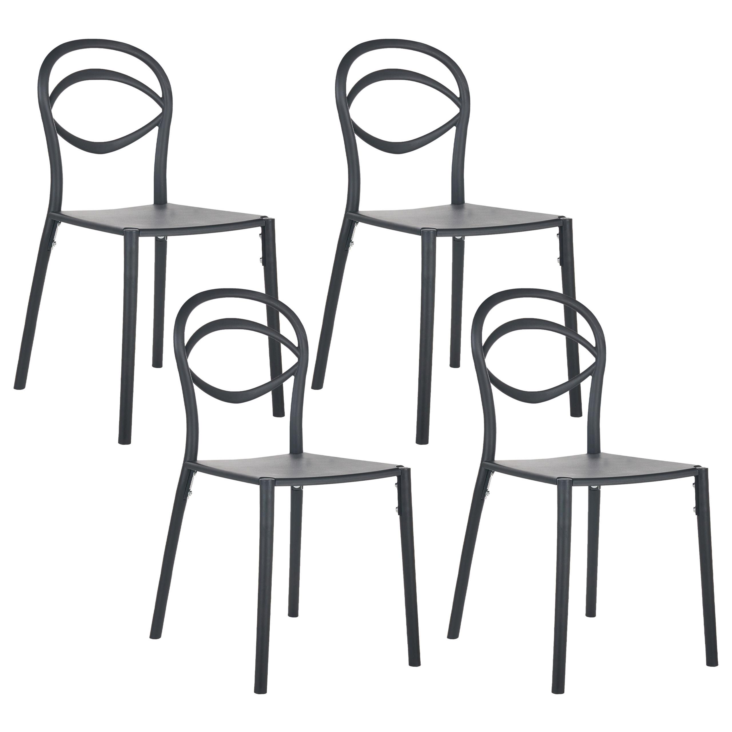 Wohnli Möbelsuche - GARTENSTUHL 4er-Set Schwarz Covolo