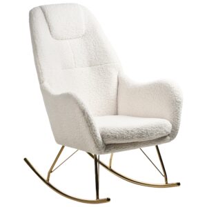 wohnli-moebel-suche-800001321079-1 SCHAUKELSESSEL Cremeweiß Gulsele Textil Beliani Möbel > Sessel > Relaxsessel Weiß