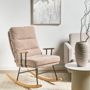 wohnli-moebel-suche-800001321083-1 SCHAUKELSESSEL Beige Eskelin Textil Beliani Möbel > Sessel > Relaxsessel Beige