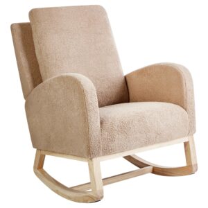 wohnli-moebel-suche-800001321086-1 SCHAUKELSESSEL Hellbraun Alsta Textil Beliani Möbel > Sessel > Relaxsessel Beige