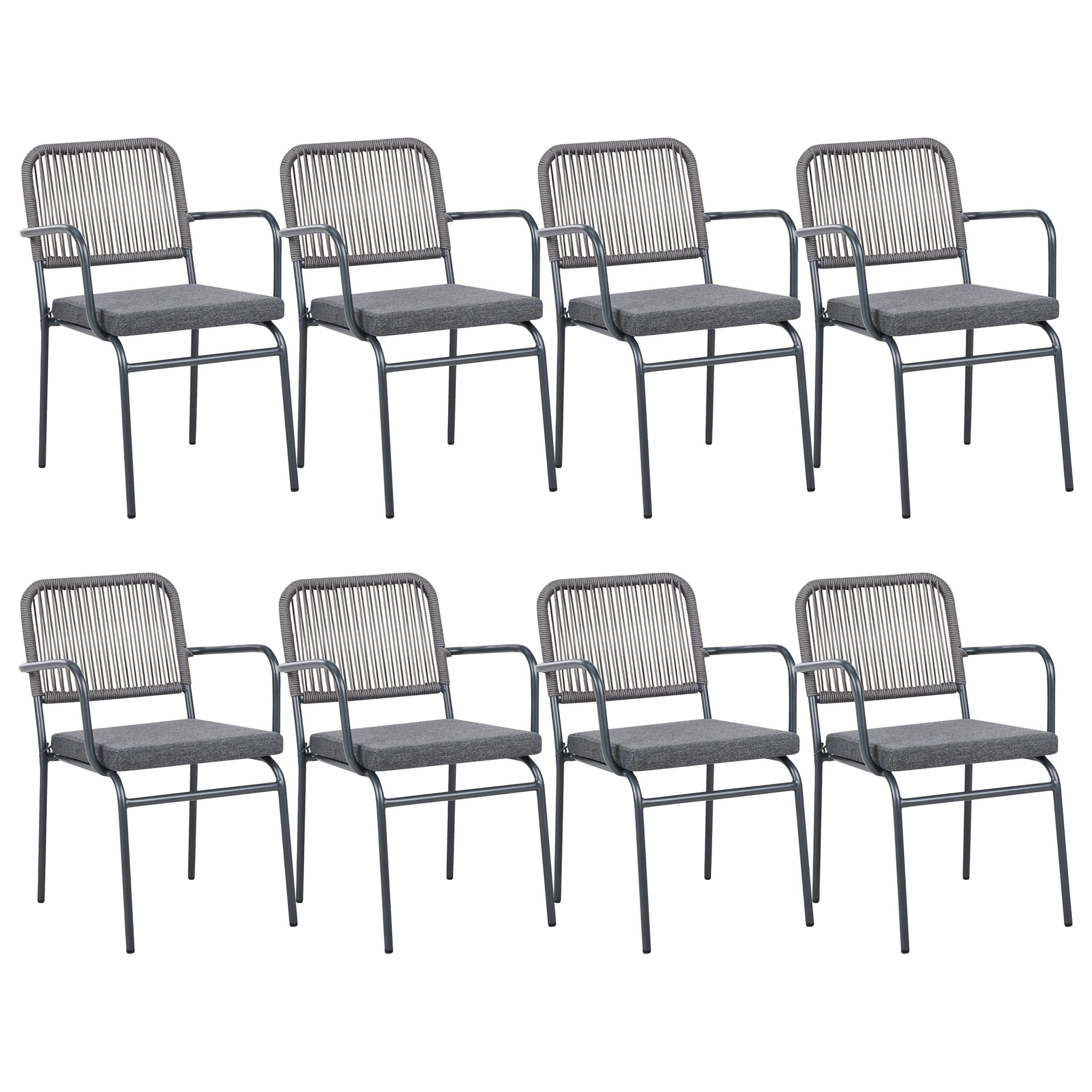 wohnli-moebel-suche-800001321234 Wohnli Möbelsuche - GARTENSTUHL 8er-Set Grau Taceno