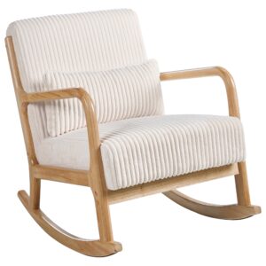 wohnli-moebel-suche-800001321274-1 SCHAUKELSESSEL Hellbraun Sorsele Textil Beliani Möbel > Sessel > Relaxsessel Weiß