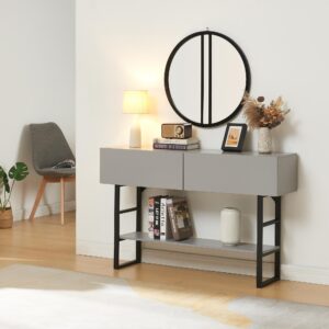 KONSOLENTISCH Varberg Holzwerkstoff, Metall [en.casa] Möbel > Kommoden & Schubladenschränke > Konsolentische Grau