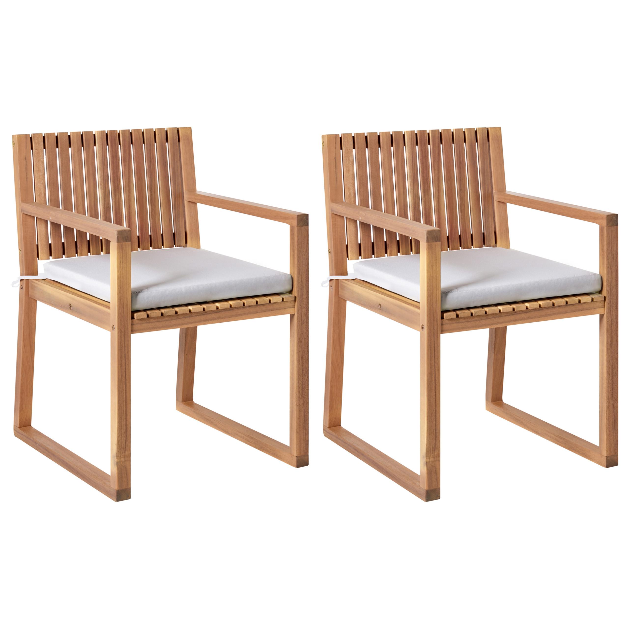 Wohnli Möbelsuche - GARTENSTUHL 2er-Set Hellbraun/Hellgrau Sassari Premium