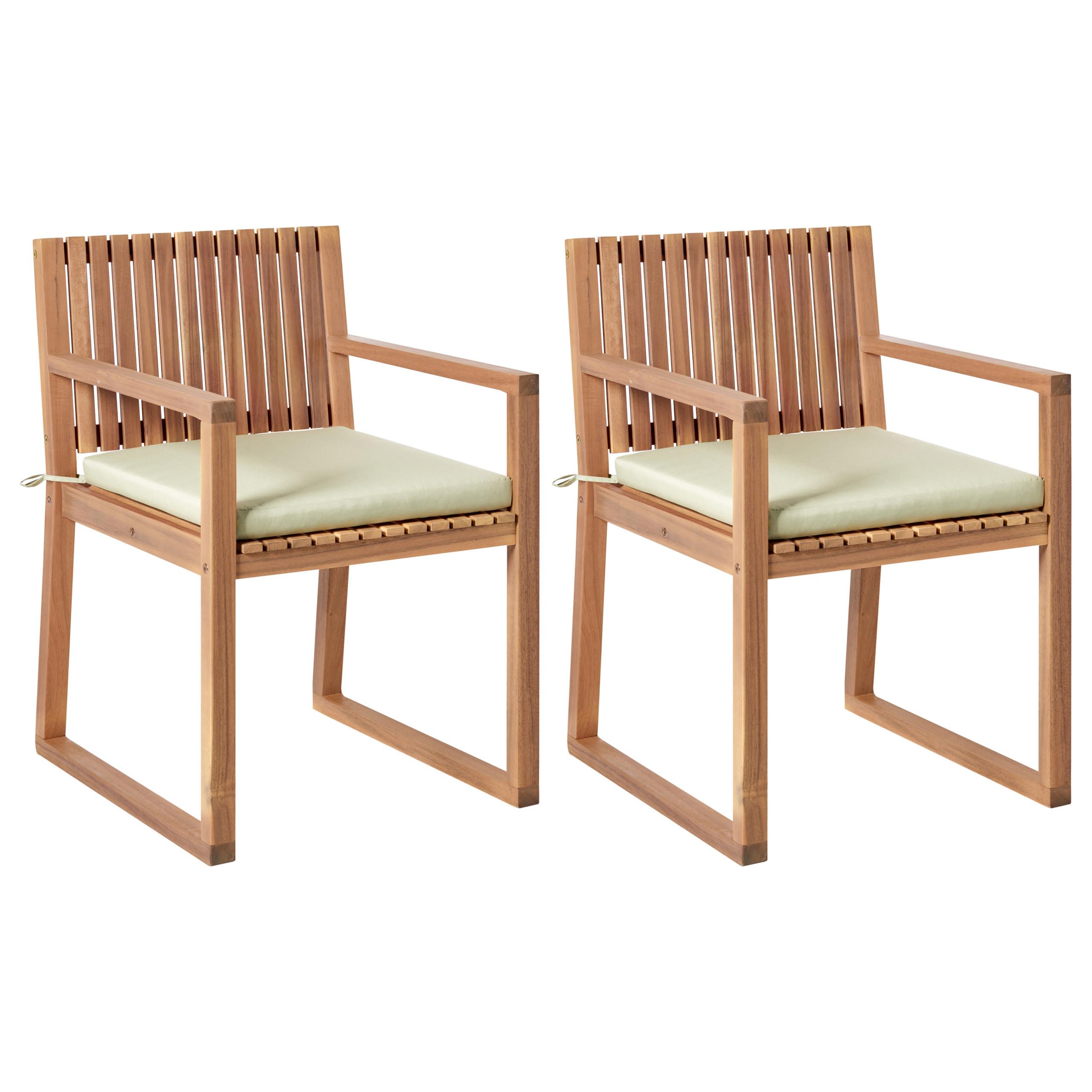 Wohnli Möbelsuche - GARTENSTUHL 2er-Set Hellbraun/Grün Sassari Premium