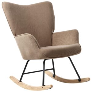 SCHAUKELSESSEL Taupe Arset Textil Beliani Möbel > Sessel > Relaxsessel Taupe