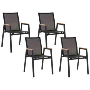 Wohnli Möbelsuche - GARTENSTUHL 4er-Set Schwarz Tiano