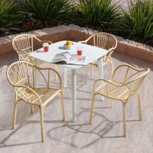 wohnli-moebel-suche-800001321762-1 GARTENSTUHL 4er-Set Beige Andora Kunststoff Beliani Garten & Outdoor > Gartenmöbel > Gartenstühle Beige