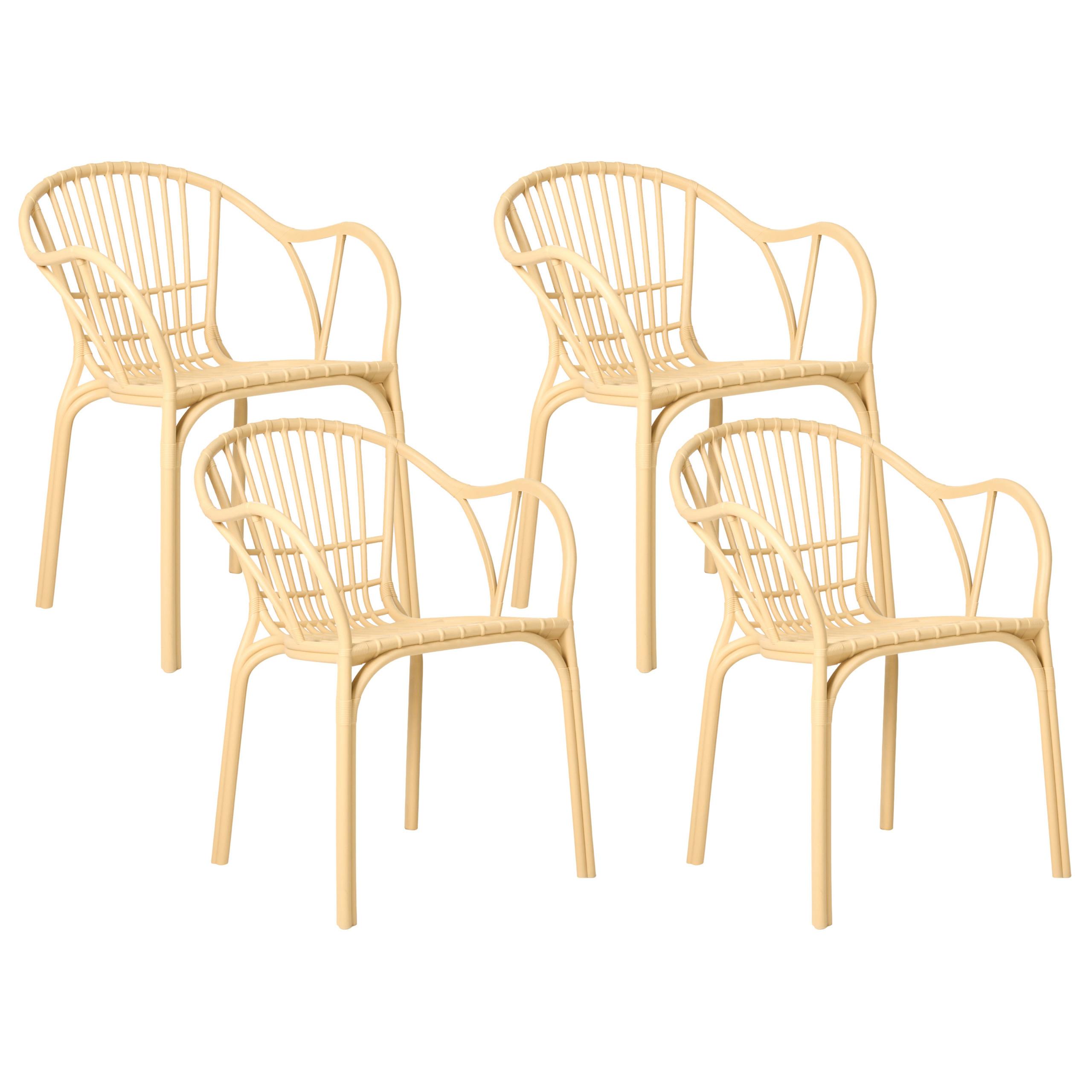 Wohnli Möbelsuche - GARTENSTUHL 4er-Set Beige Andora