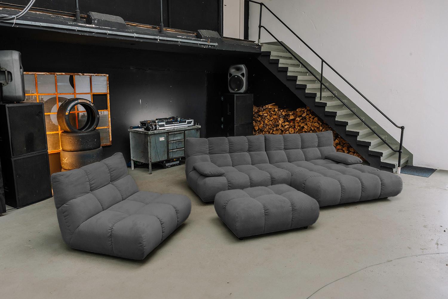 wohnli-moebel-suche-800001325823-1 HOCKERBANK VIVIEN Anthrazit Cord Textil KAWOLA Möbel > Sessel > Hocker Anthrazit