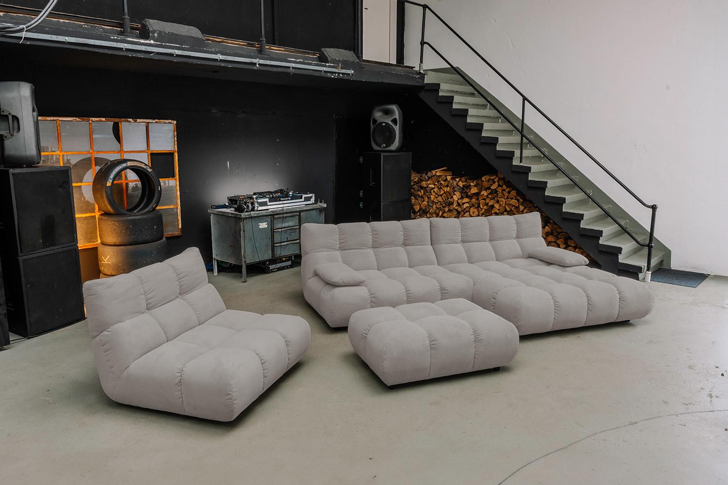 wohnli-moebel-suche-800001325832-1 HOCKERBANK VIVIEN Grau Cord Textil KAWOLA Möbel > Sessel > Hocker Grau