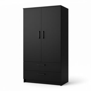 wohnli-moebel-suche-800001327031 Wohnli Möbelsuche - DREHTÜRENSCHRANK DOVI 90/180/50 cm 2-türig Schwarz
