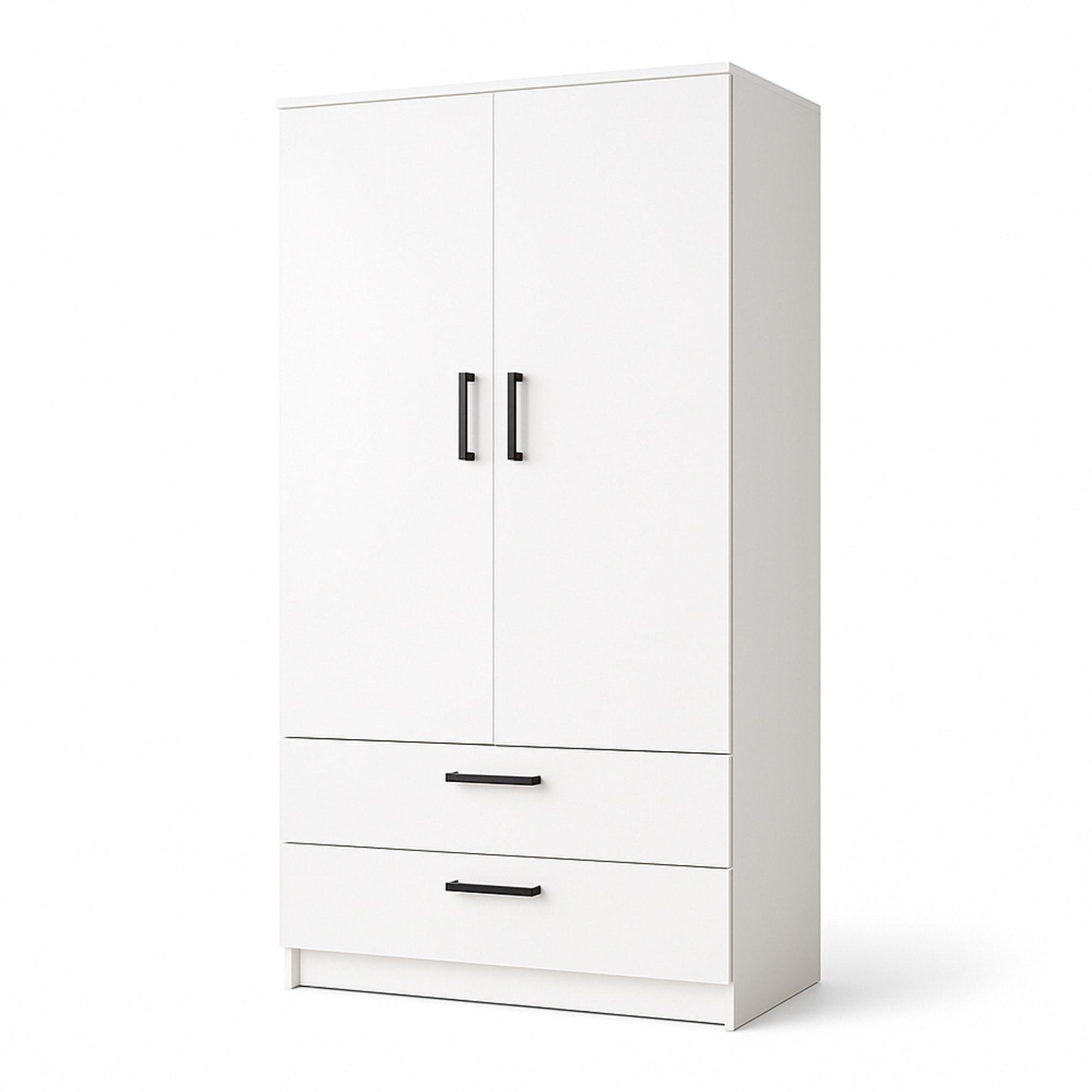 Wohnli Möbelsuche - DREHTÜRENSCHRANK DOVI 90/180/50 cm 2-türig Weiß