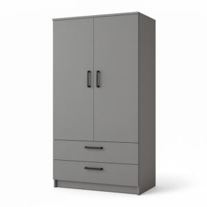 wohnli-moebel-suche-800001327035 Wohnli Möbelsuche - DREHTÜRENSCHRANK DOVI 90/180/50 cm 2-türig Grau