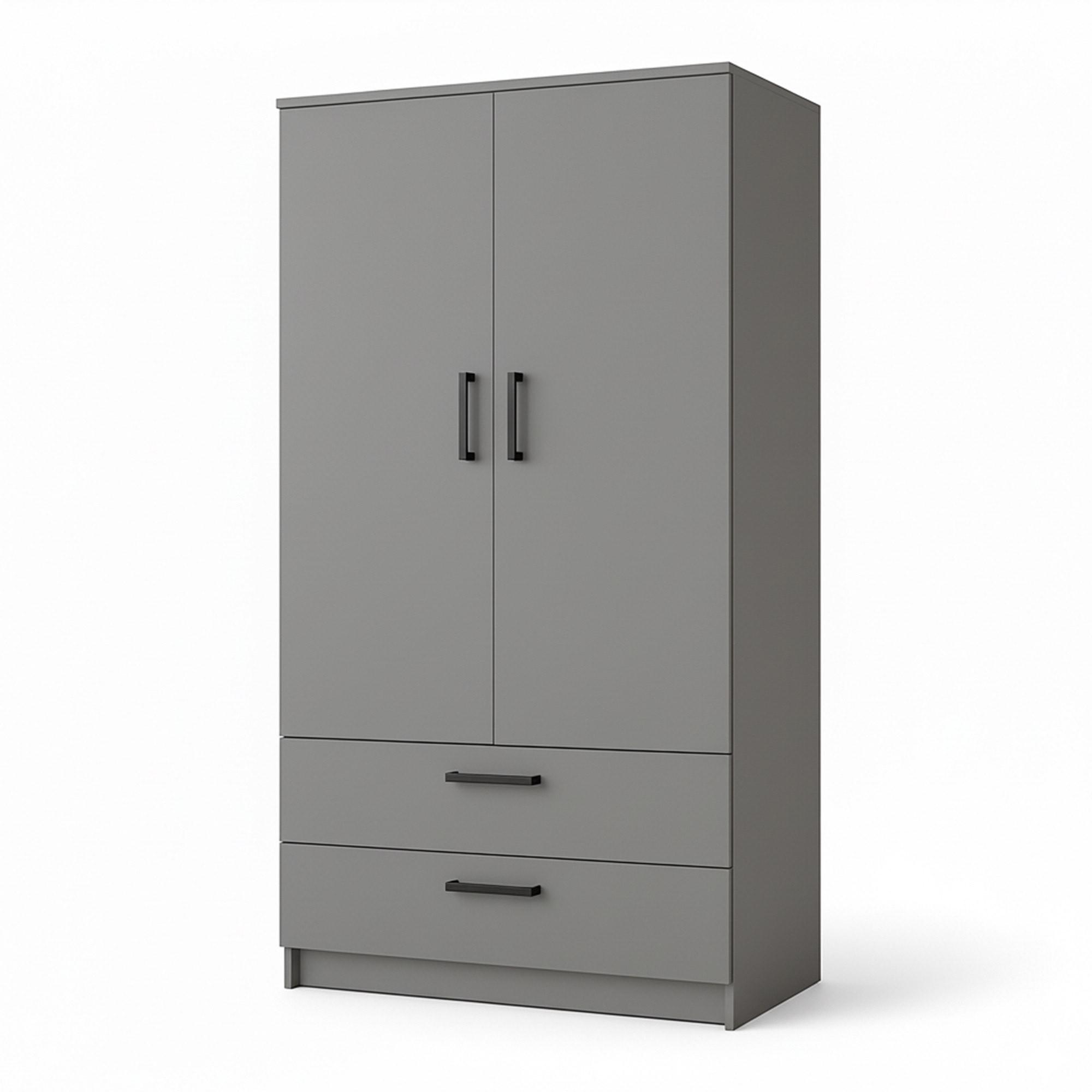Wohnli Möbelsuche - DREHTÜRENSCHRANK DOVI 90/180/50 cm 2-türig Grau