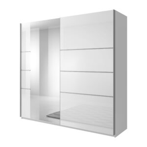 wohnli-moebel-suche-800001327044 Wohnli Möbelsuche - SCHWEBETÜRENSCHRANK BETTINA 180/210/61 cm 2-türig mit Spiegel Weiß
