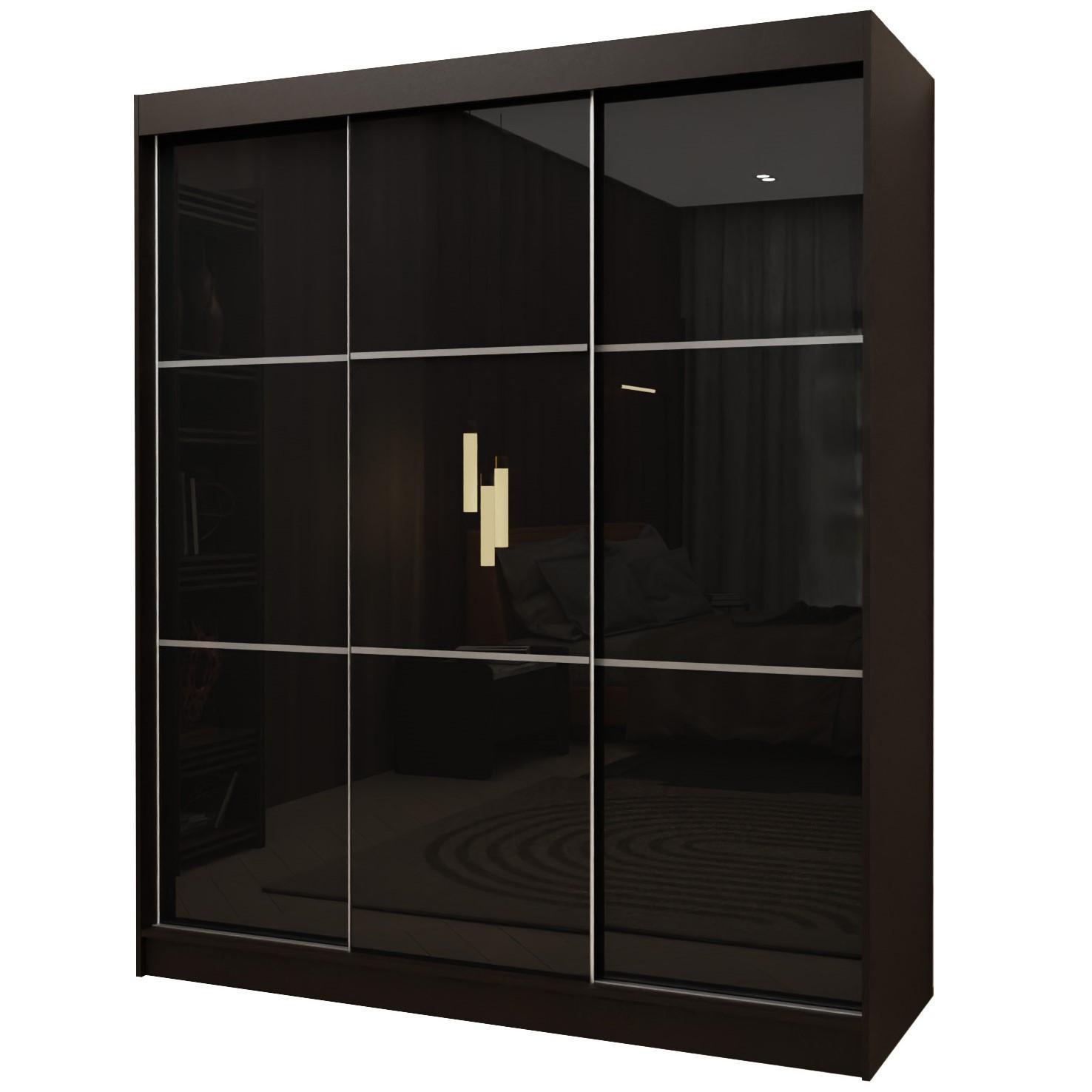 wohnli-moebel-suche-800001327114 Wohnli Möbelsuche - SCHWEBETÜRENSCHRANK VITALE 180/216/61 cm 3-türig Schwarz