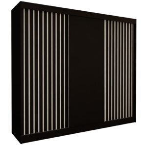 wohnli-moebel-suche-800001327121 Wohnli Möbelsuche - SCHWEBETÜRENSCHRANK LAMELLO 240/216/61 cm 3-türig Schwarz