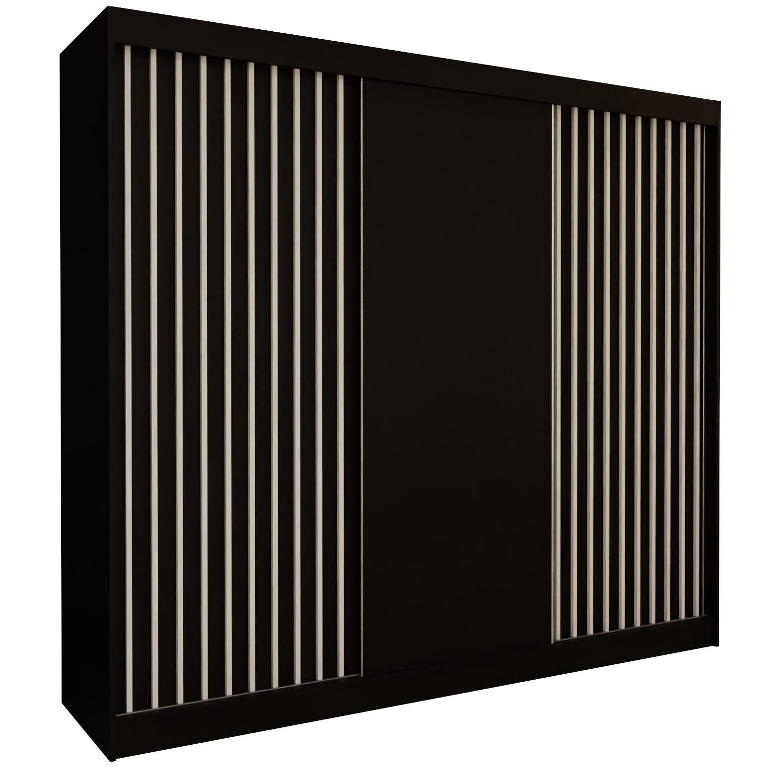 wohnli-moebel-suche-800001327121 Wohnli Möbelsuche - SCHWEBETÜRENSCHRANK LAMELLO 240/216/61 cm 3-türig Schwarz