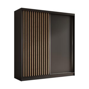 wohnli-moebel-suche-800001327129 Wohnli Möbelsuche - SCHWEBETÜRENSCHRANK LAMELLO 200/216/61 cm 2-türig Schwarz