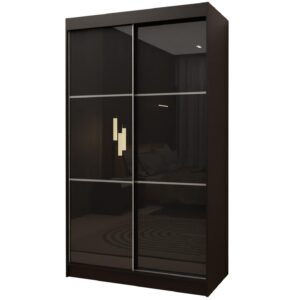 Wohnli Möbelsuche - SCHWEBETÜRENSCHRANK VITALE 120/216/61 cm 2-türig Schwarz