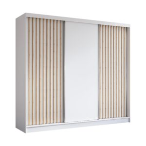 wohnli-moebel-suche-800001327242 Wohnli Möbelsuche - SCHWEBETÜRENSCHRANK LAMELLO 240/216/61 cm 3-türig Weiß