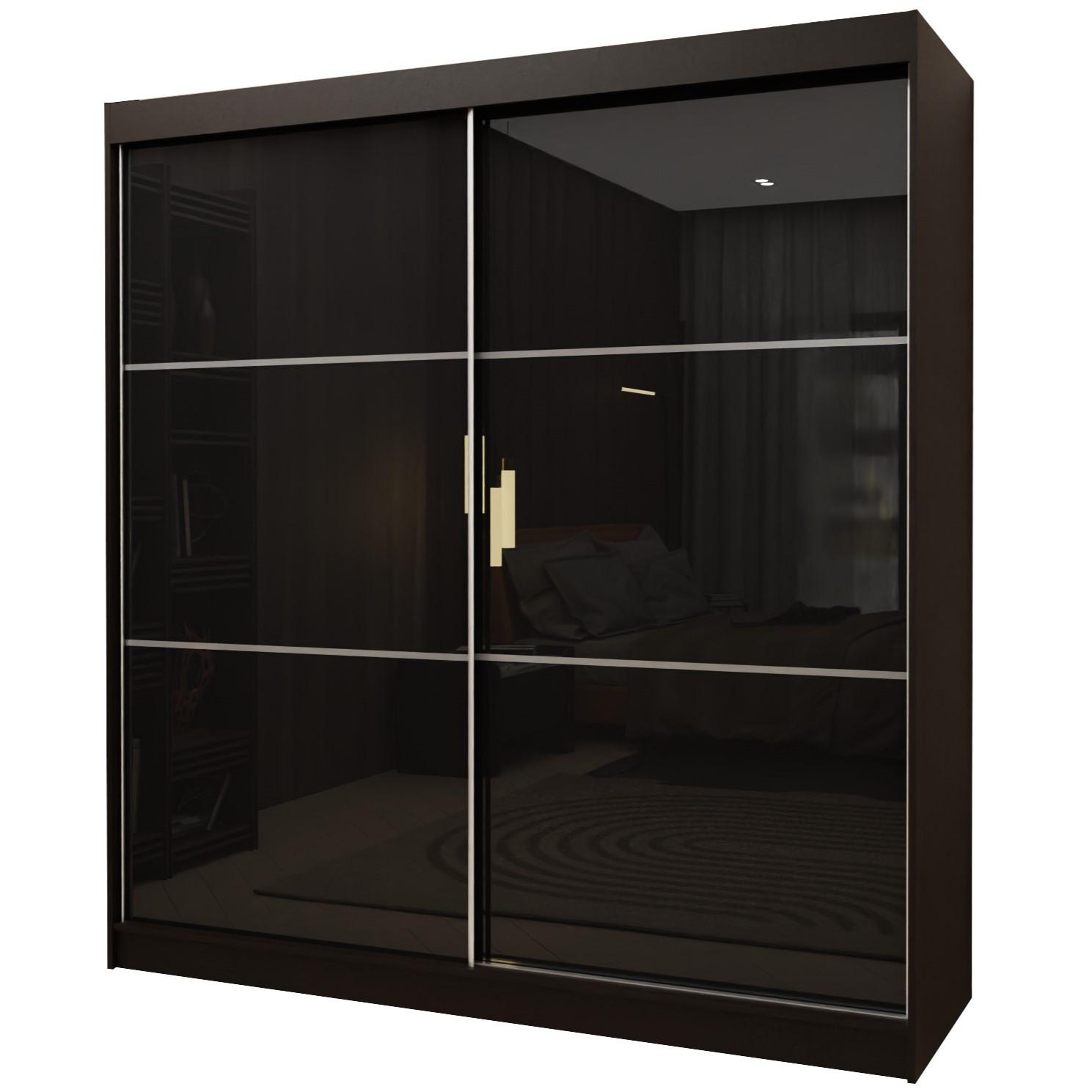 wohnli-moebel-suche-800001327313 Wohnli Möbelsuche - SCHWEBETÜRENSCHRANK VITALE 200/216/61 cm 2-türig Schwarz