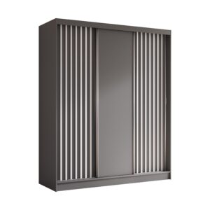 wohnli-moebel-suche-800001327329 Wohnli Möbelsuche - SCHWEBETÜRENSCHRANK LAMELLO 180/216/61 cm 3-türig Grau